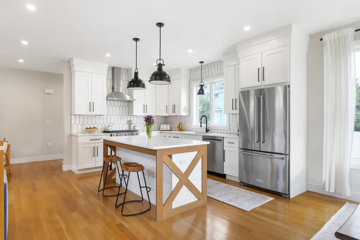 Stainless appliances and a gas range