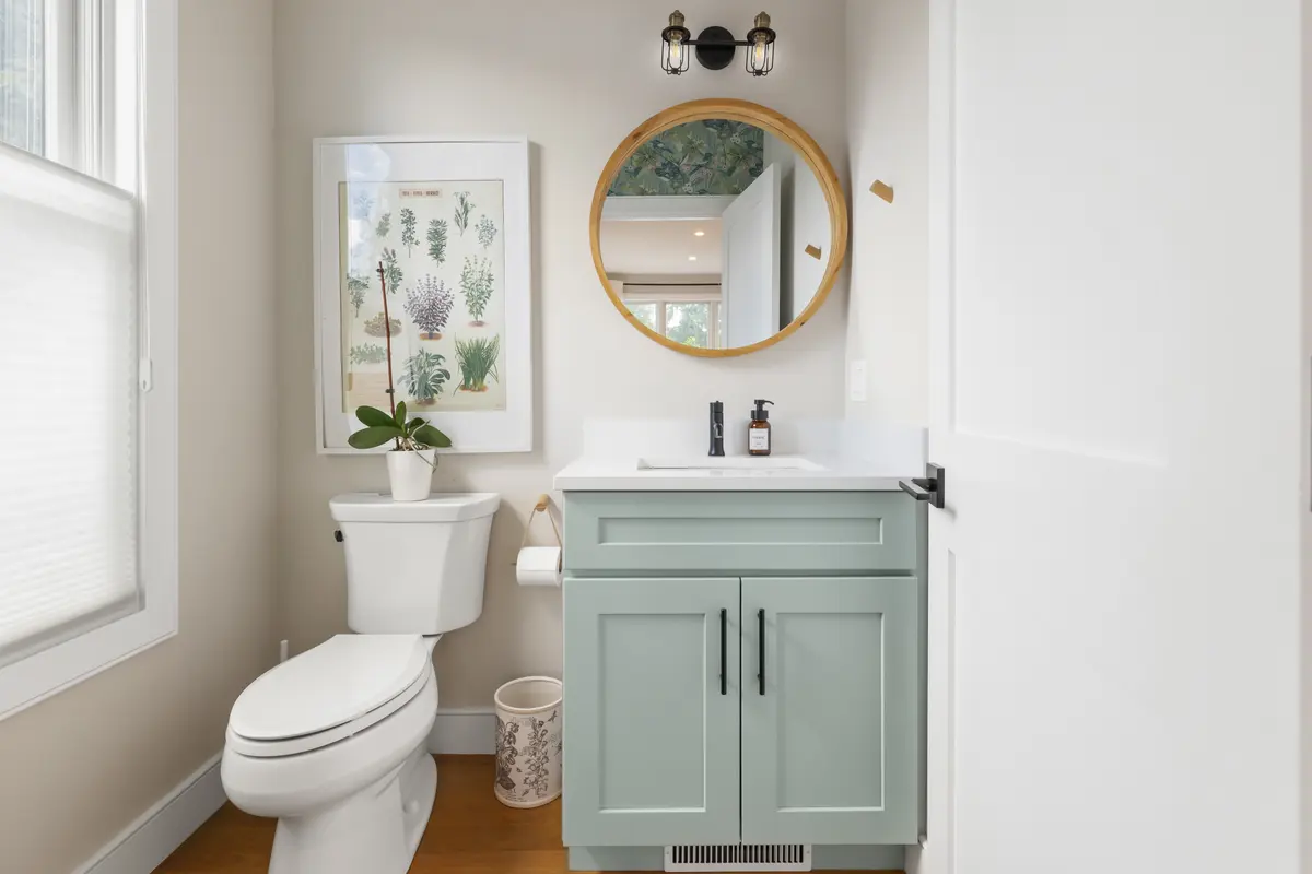 First-floor powder room