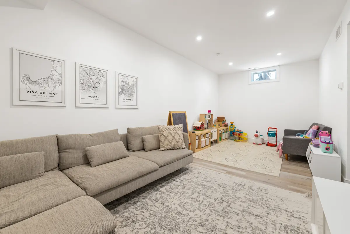The lower-level family room