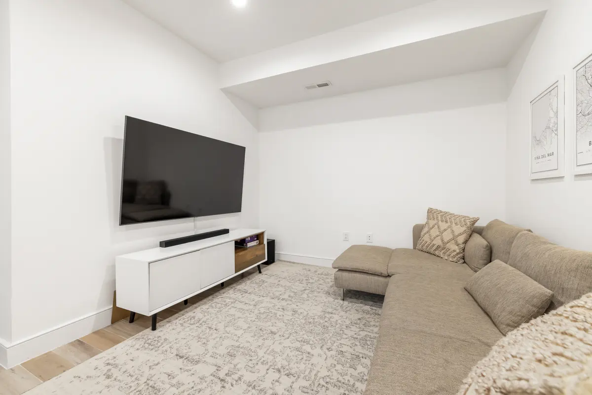 The family room's media wall